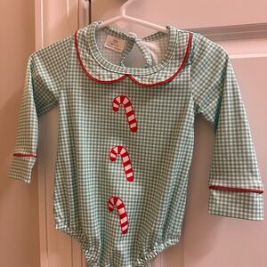 Candy Cane Christmas Bubble 6-12m NWOT